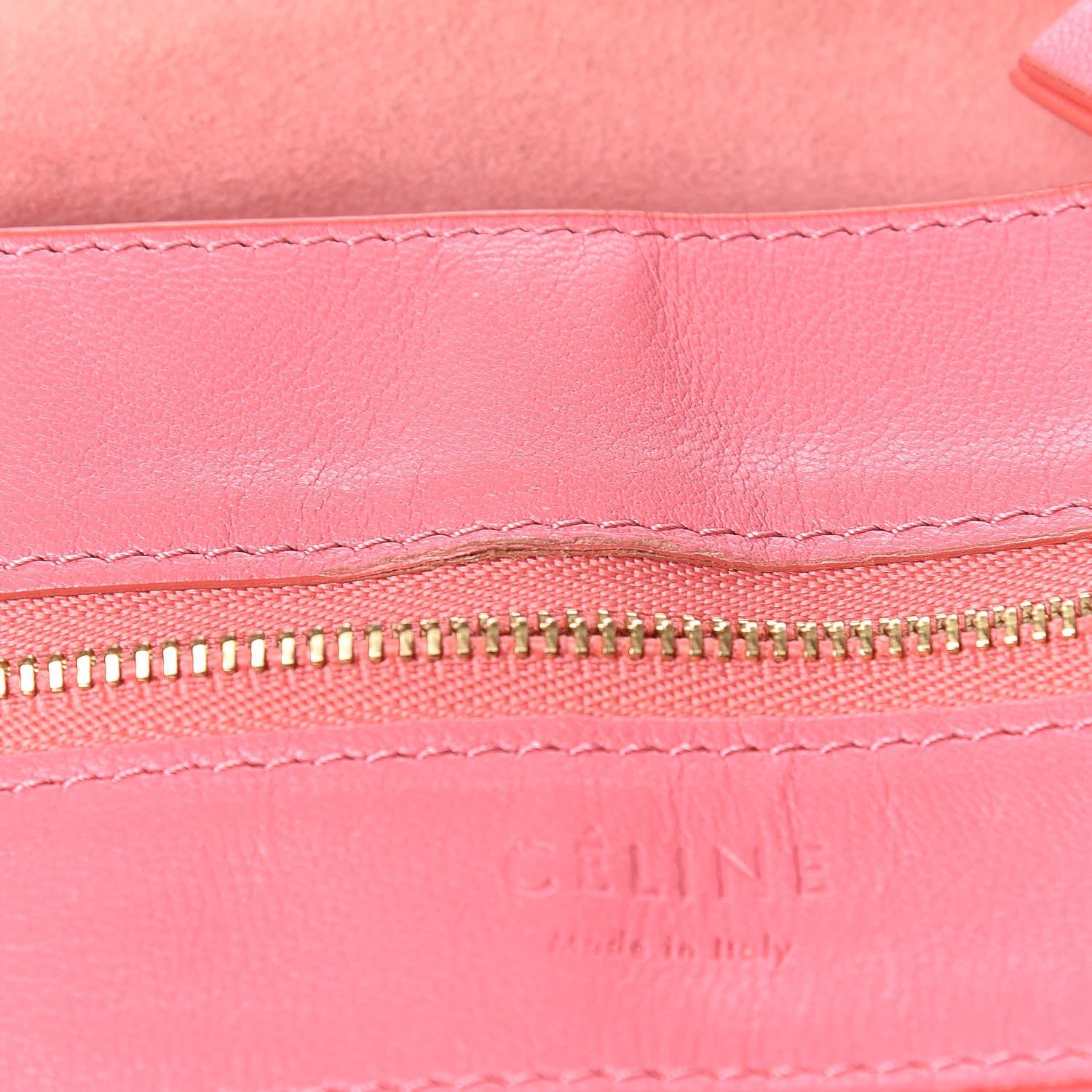 Celine Lambskin Horizontal Bi-Color Cabas Pink Rust 12 of 20