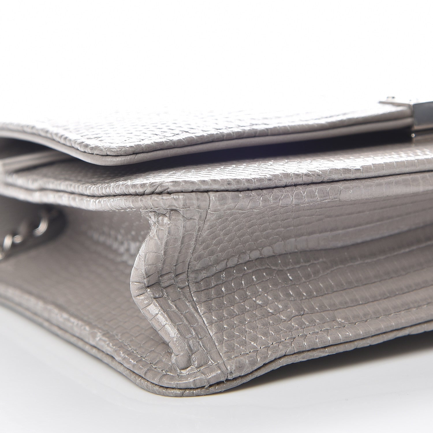 Chanel Lizard Golden Class Wallet on Chain WOC Grey 8 of 10