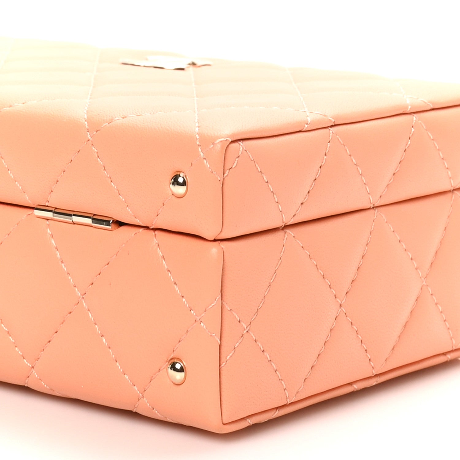 Chanel Lambskin Quilted Small CC Top Handle Box Bag Light Orange 9 of 10