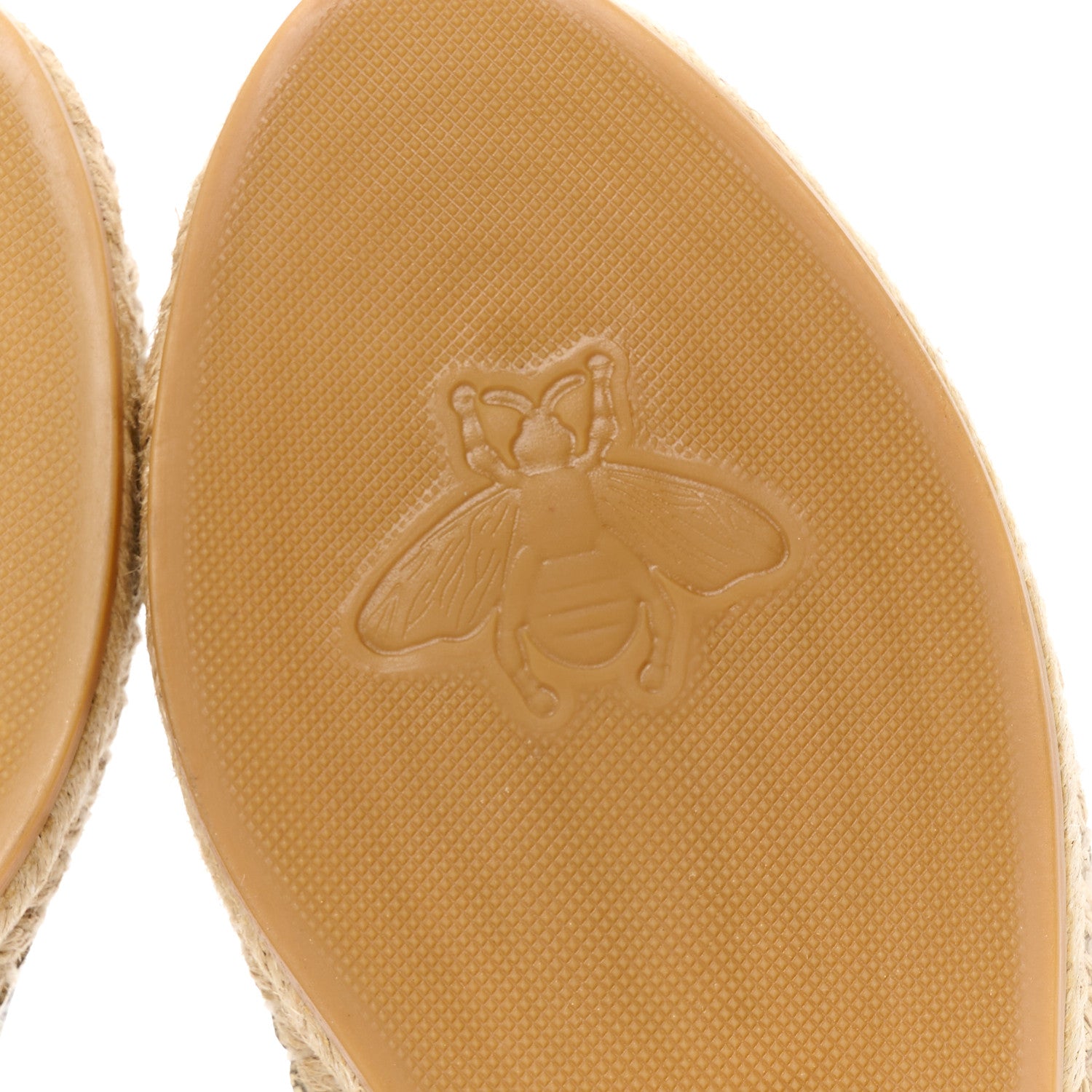 Gucci GG Supreme Monogram Bees Espadrille Flats 36 Beige Ebony Oro Black 8 of 12