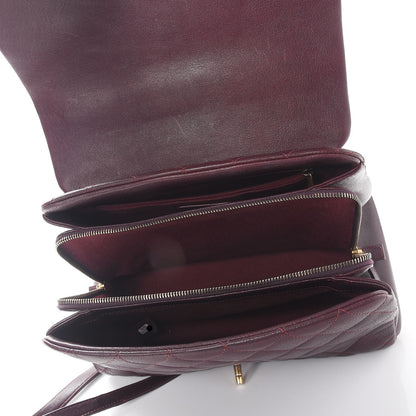 Chanel Shiny Sheepskin Quilted Large Trapezio Flap Dark Burgundy 5 of 13