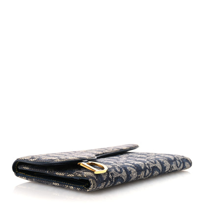 Christian Dior Monogram Saddle Large Zipped Wallet Blue 4 of 7