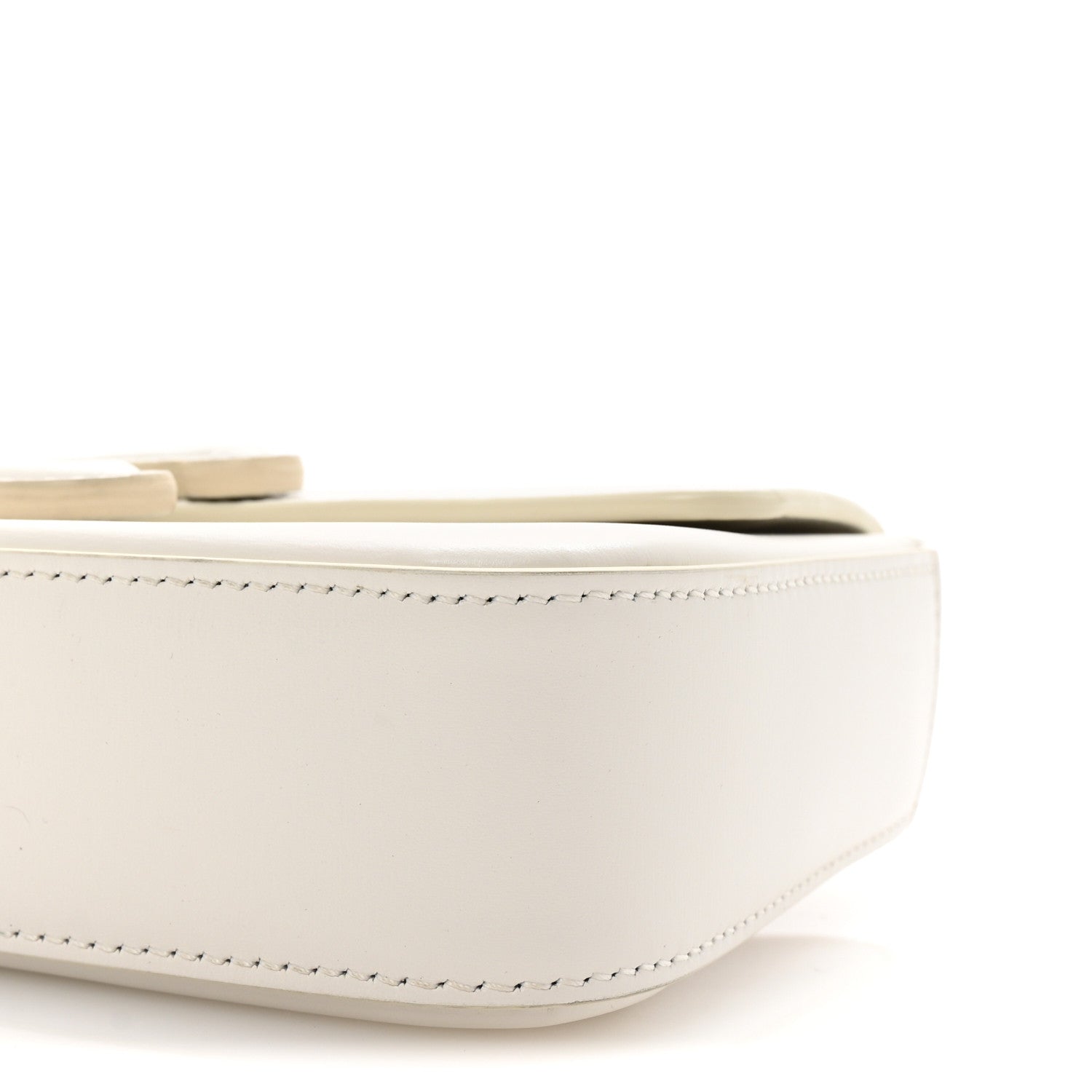 Celine Shiny Calfskin Cuir Triomphe Chain Shoulder Bag White 10 of 10