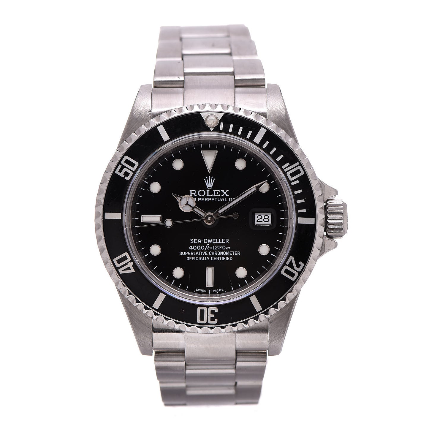 Stainless Steel 40mm Sea-Dweller Oyster Perpetual Watch Black 16600