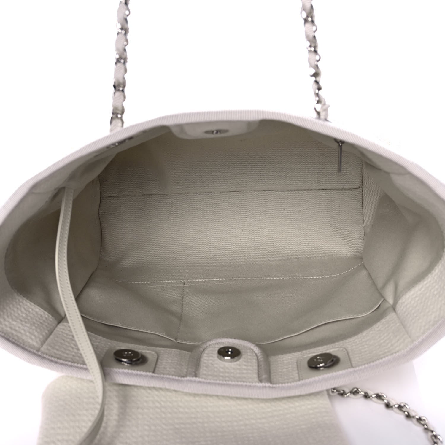 Chanel Mixed Fibers Small Deauville Tote White 5 of 10