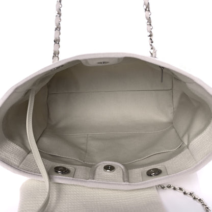 Chanel Mixed Fibers Small Deauville Tote White 5 of 10