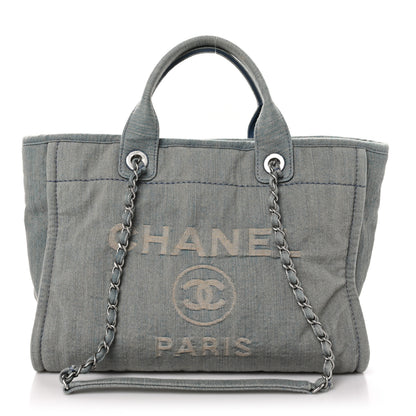Chanel Denim Small Deauville Tote Light Blue 1 of 11