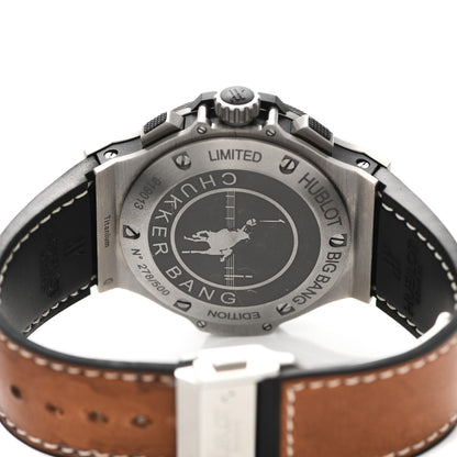 Hublot Titanium Ceramic Calfskin 44mm "Chukker" Big Bang Automatic Watch Brown 317.NM.1137.VR 4 of 5