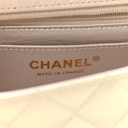 Chanel Iridescent Lambskin Quilted Mini Rectangular Flap Ivory 6 of 10