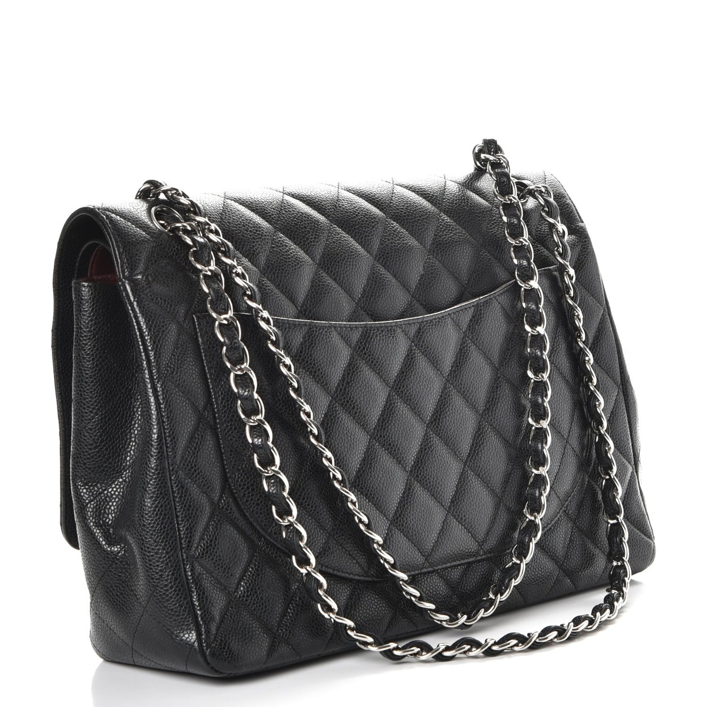 Caviar Quilted Maxi Double Flap Black