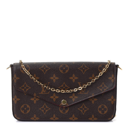 Louis Vuitton Monogram Pochette Felicie Chain Wallet Fuchsia 1 of 6
