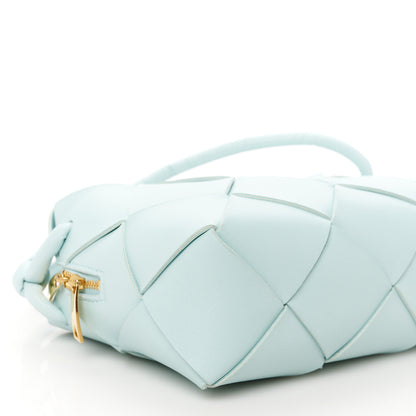 Bottega Veneta Lambskin Maxi Intrecciato Small Cassette Camera Bag Teal Washed 15 of 17
