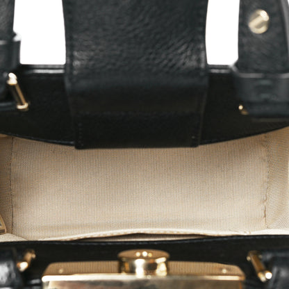 Chanel Grained Calfskin Stitched Mini Label Click Shopper Tote Black 5 of 10