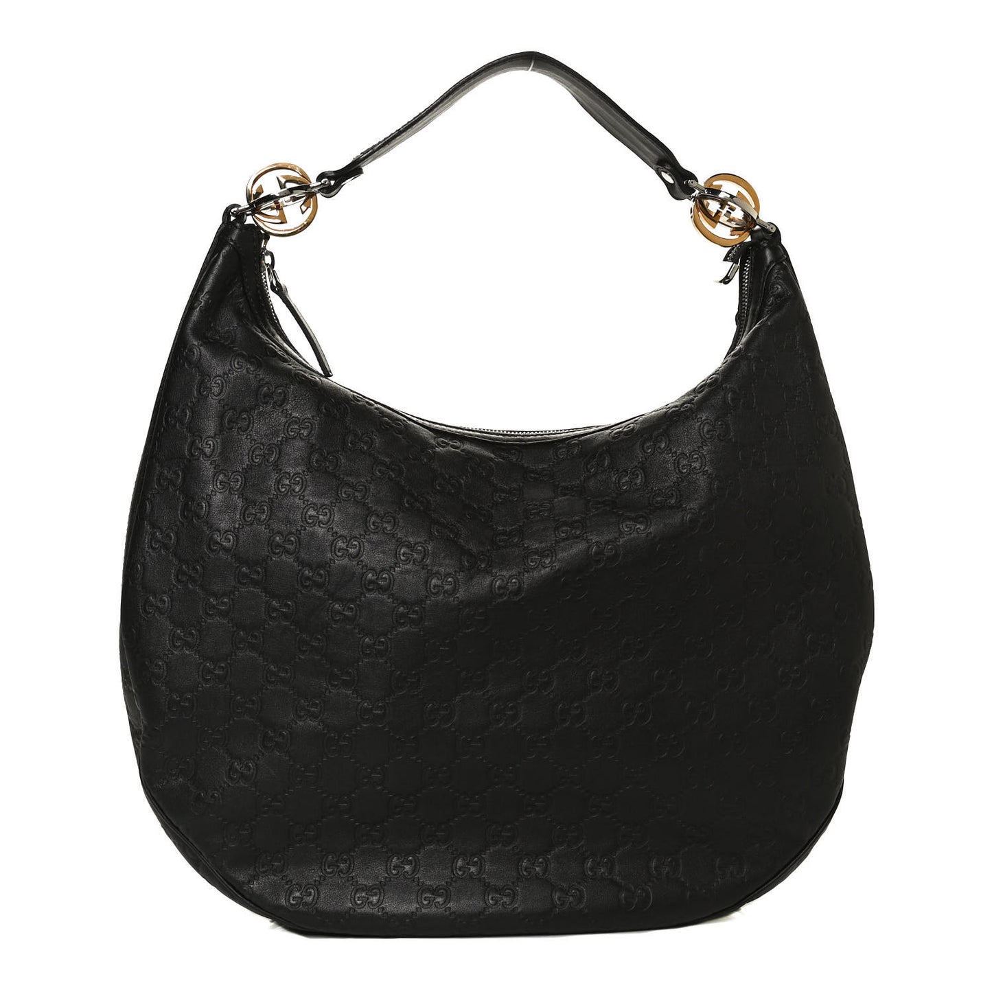 Guccissima Large GG Twins Hobo Black