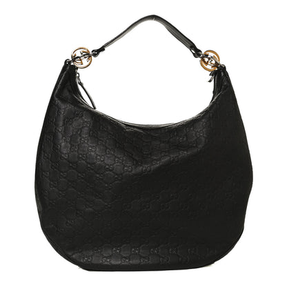 Gucci Guccissima Large GG Twins Hobo Black 1 of 13