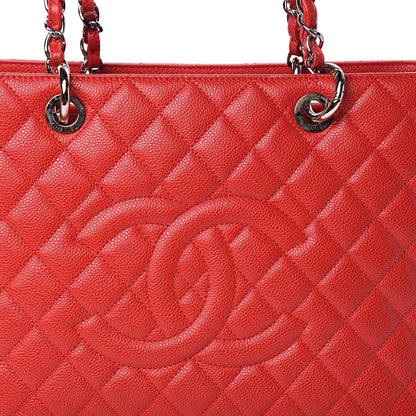 Chanel Caviar Quilted Grand Shopping Tote GST Red 10 of 10