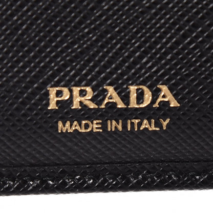 Prada Saffiano Compact Triangle Wallet Black 9 of 15
