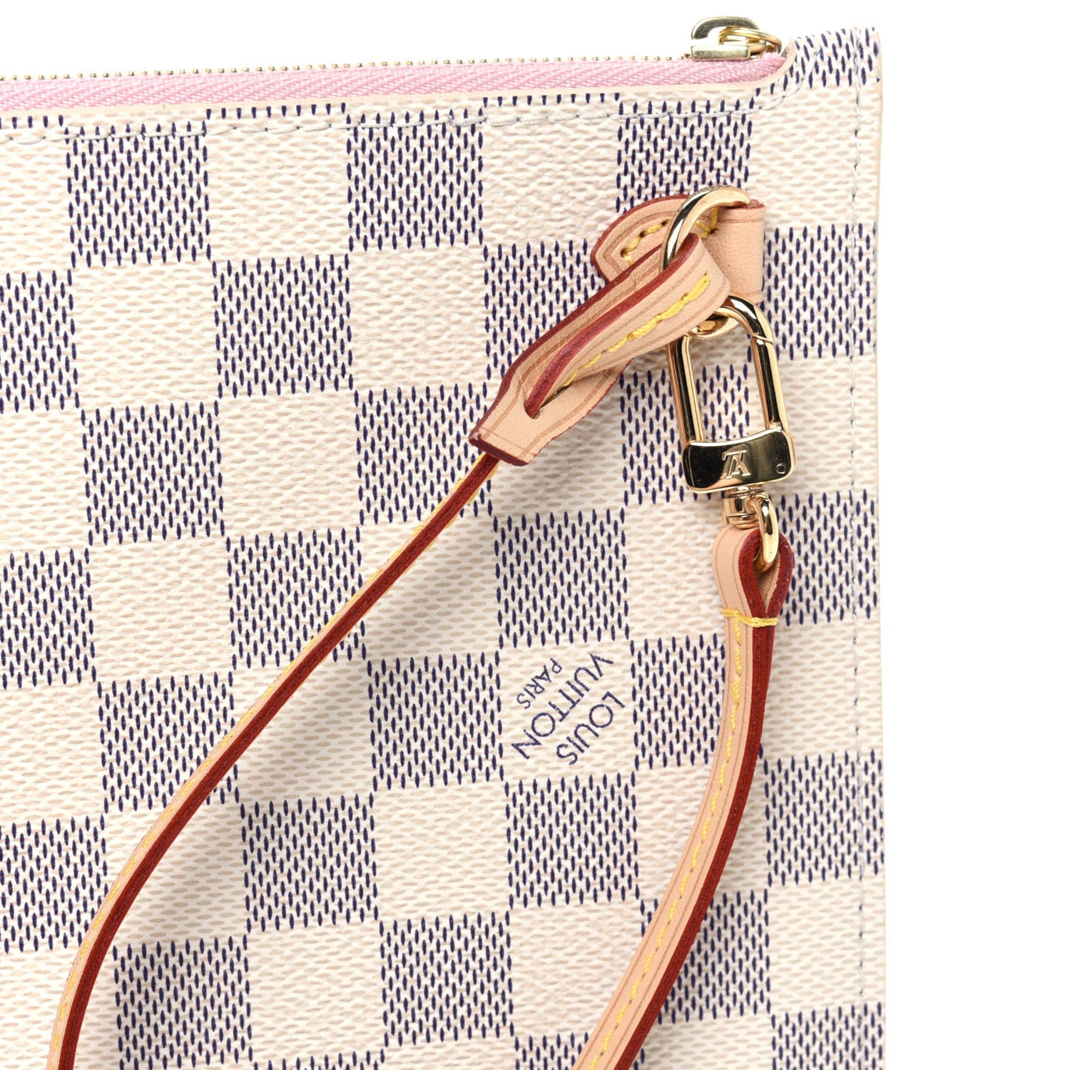 Louis Vuitton Damier Azur Neverfull MM GM Pochette Rose Ballerine 9 of 10