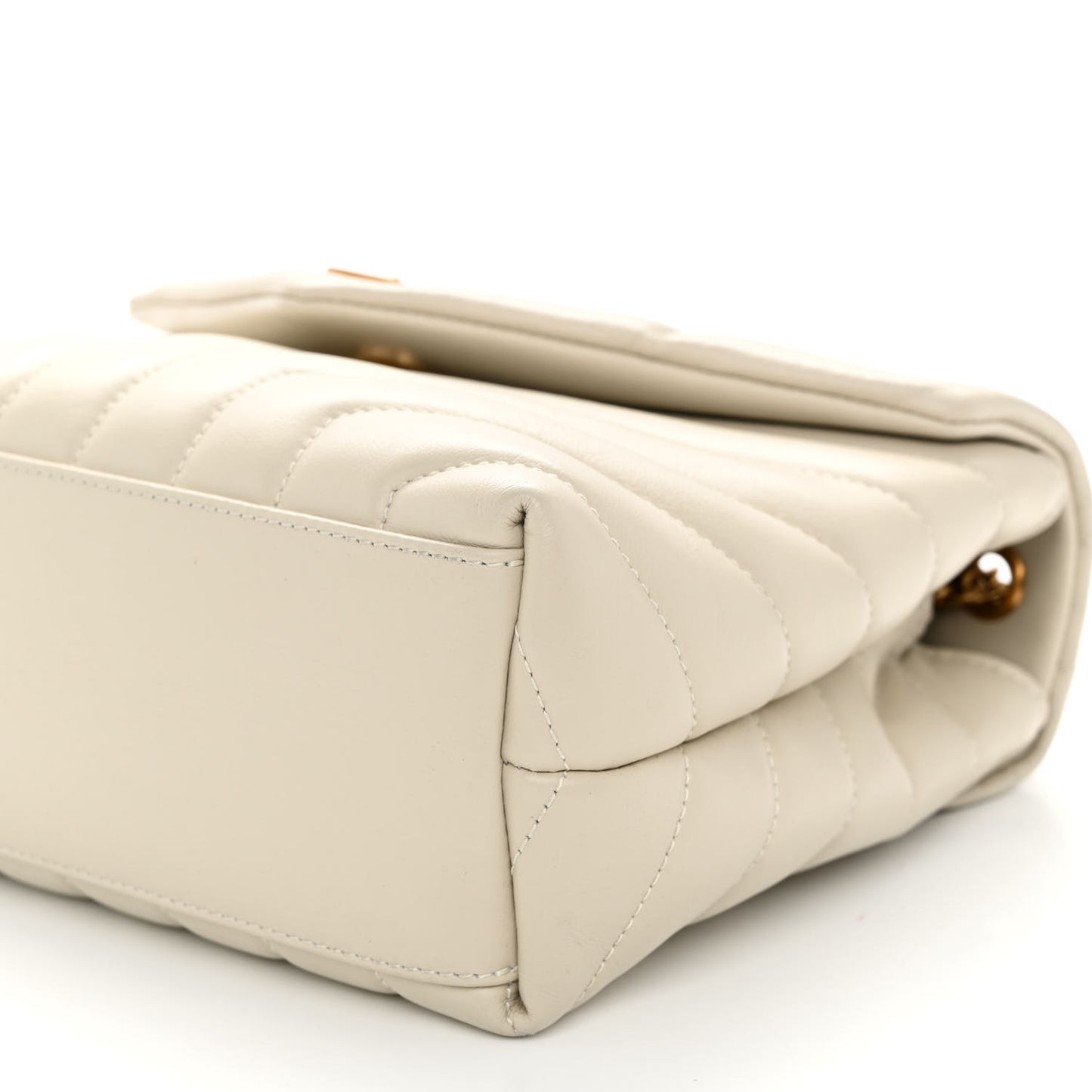Calfskin Y Quilted Monogram Small Loulou Chain Satchel Crema Soft
