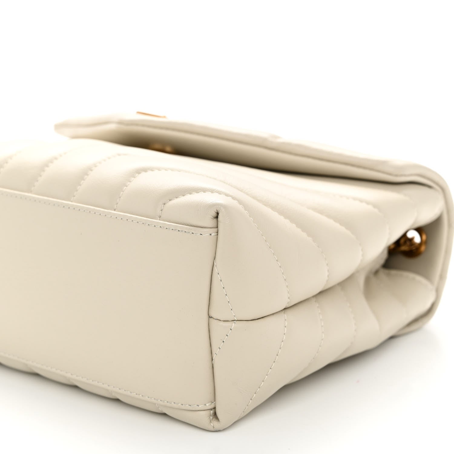 Saint Laurent Calfskin Y Quilted Monogram Small Loulou Chain Satchel Crema Soft 9 of 9