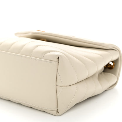 Saint Laurent Calfskin Y Quilted Monogram Small Loulou Chain Satchel Crema Soft 9 of 9