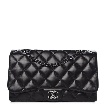 Chanel Lambskin Quilted 3 Accordion Flap Bag Black 1 of 15