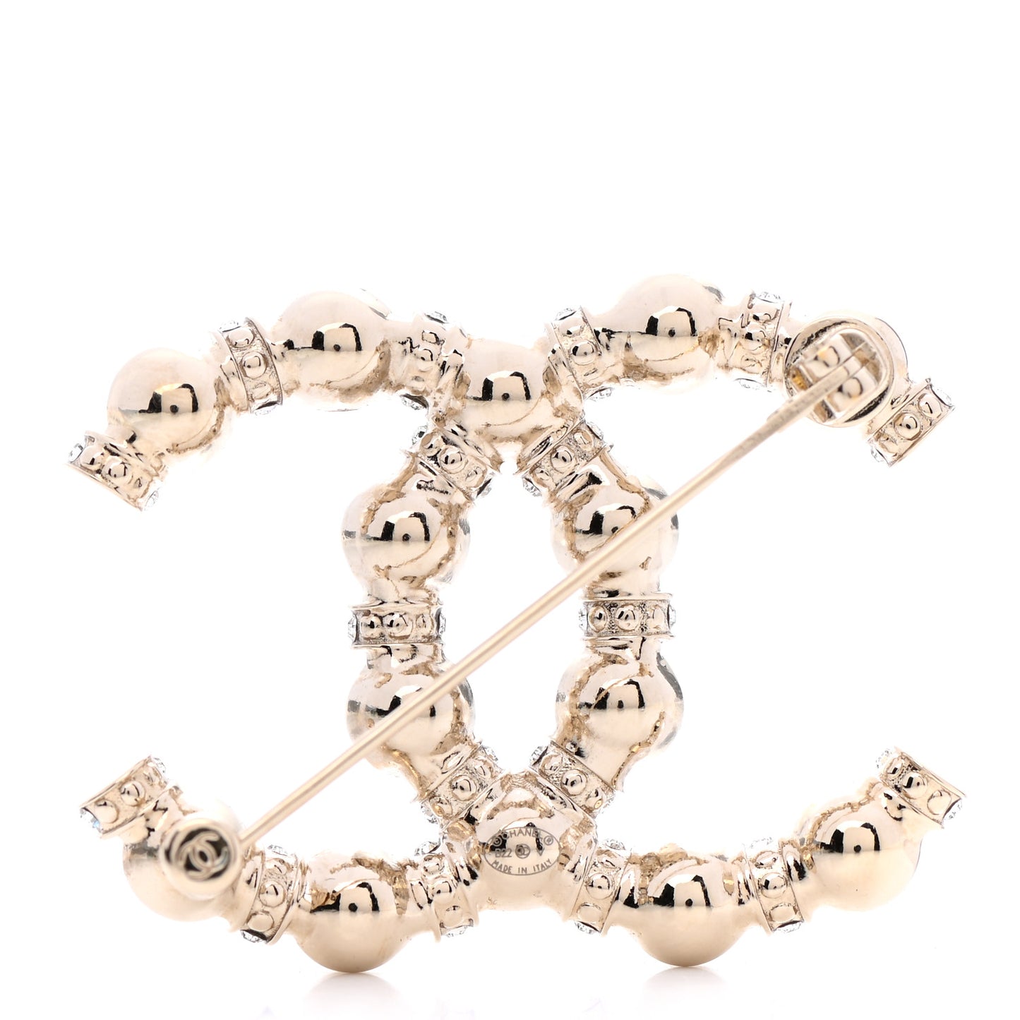 Pearl Crystal Nefertiti CC Brooch Gold