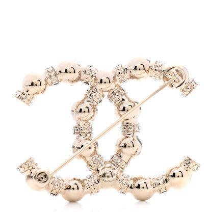 Chanel Pearl Crystal Nefertiti CC Brooch Gold 3 of 5
