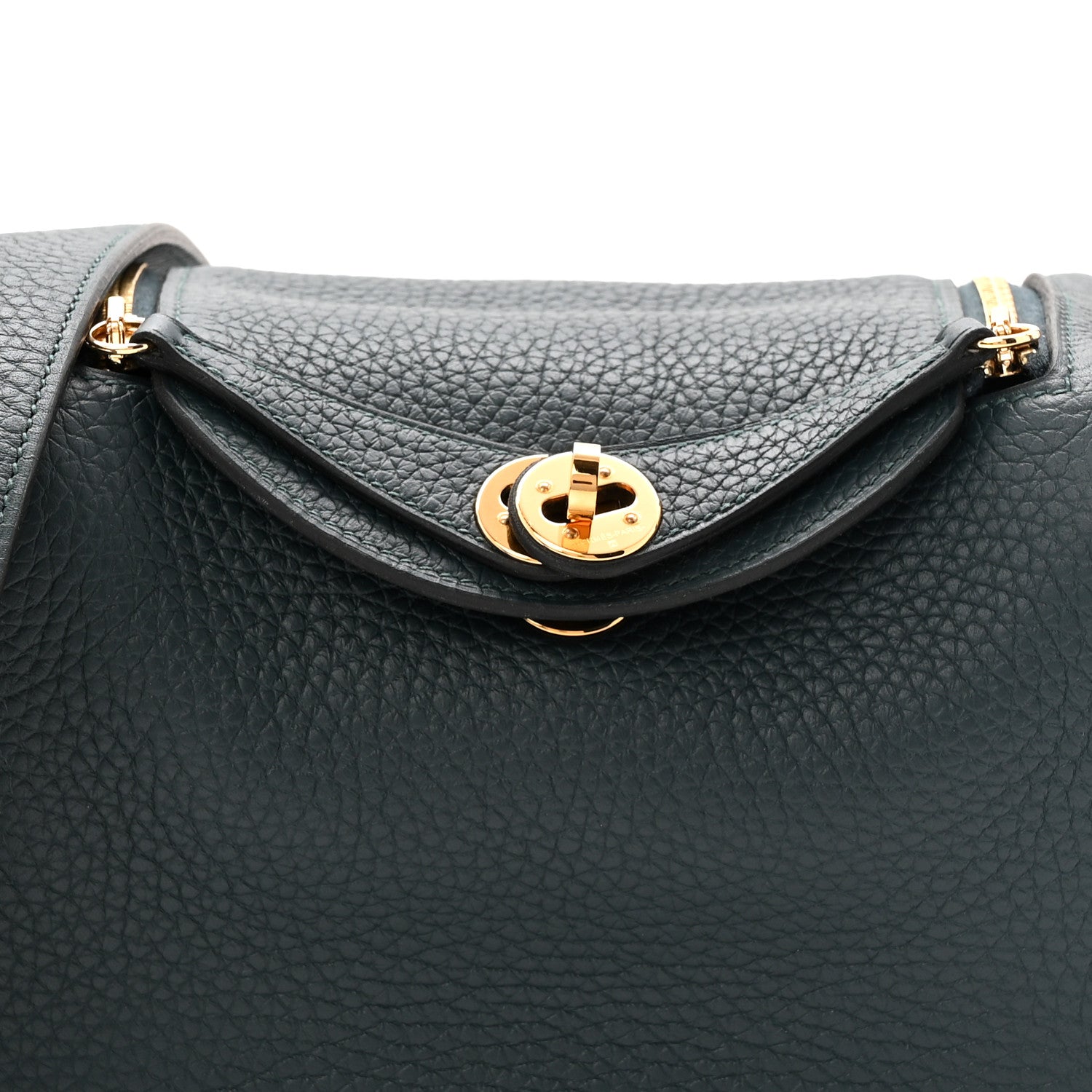 Hermes Taurillon Clemence Mini Lindy 20 Vert Cypress 8 of 11