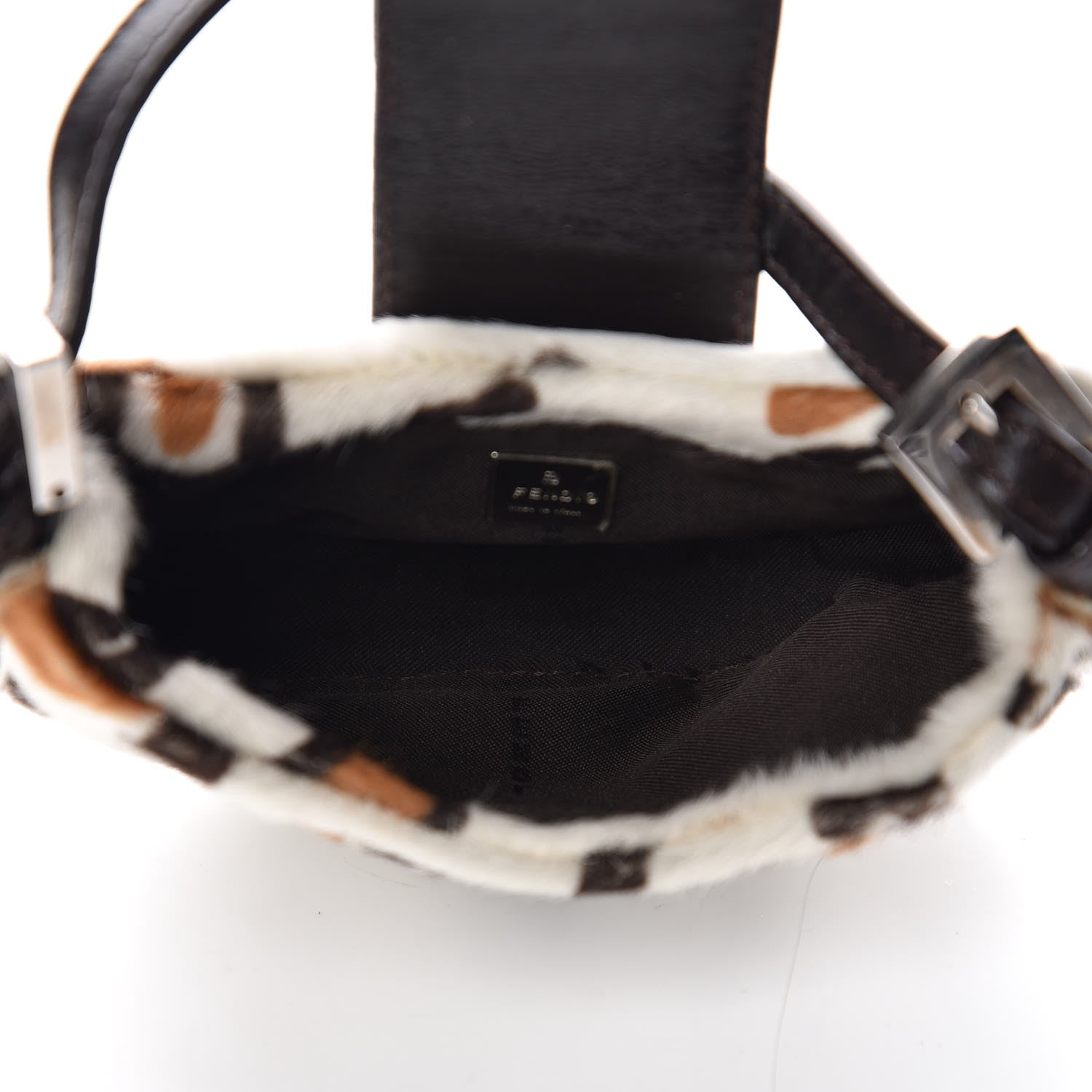 Fendi Calf Hair Leopard Print Croissant White Brown 8 of 10