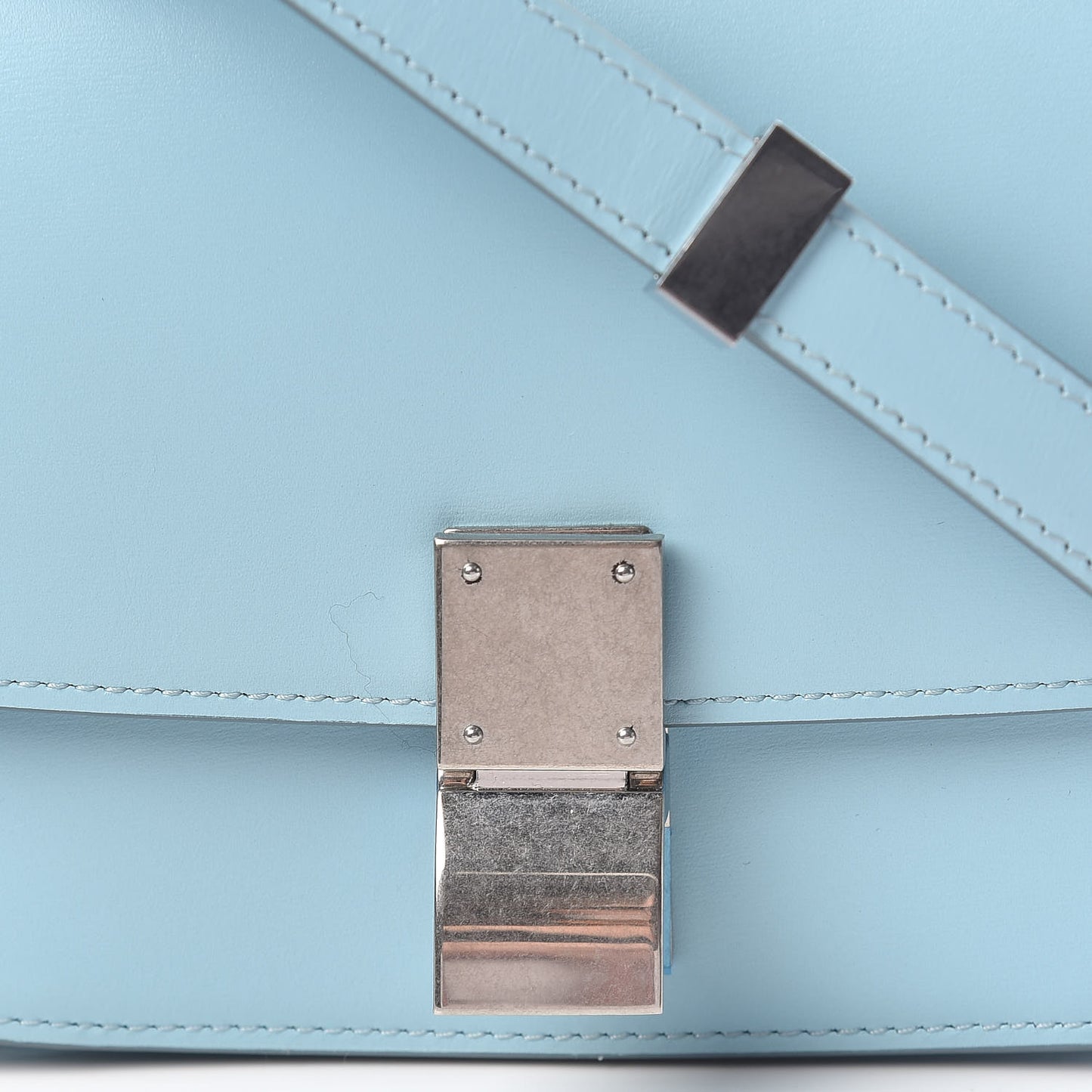 Smooth Calfskin Small Classic Box Flap Bag Azur