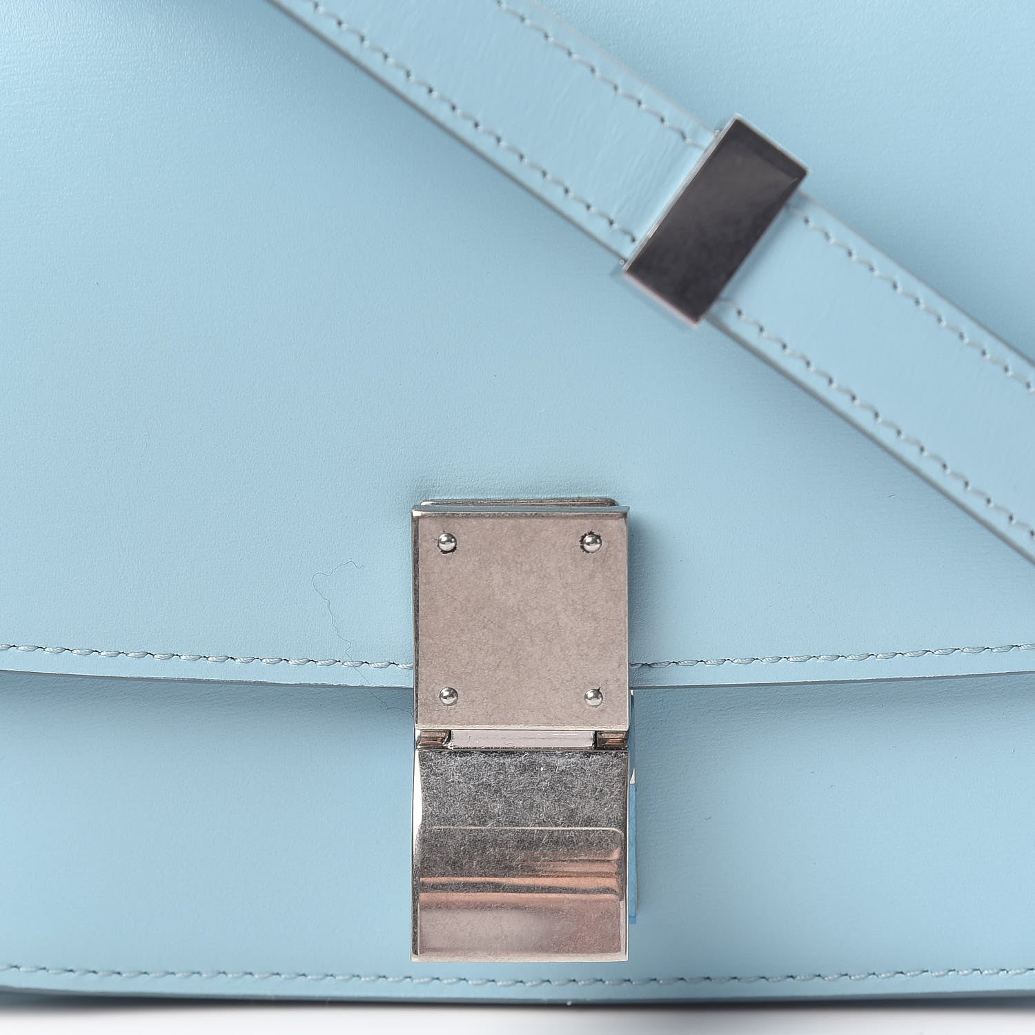 Celine Smooth Calfskin Small Classic Box Flap Bag Azur 10 of 13