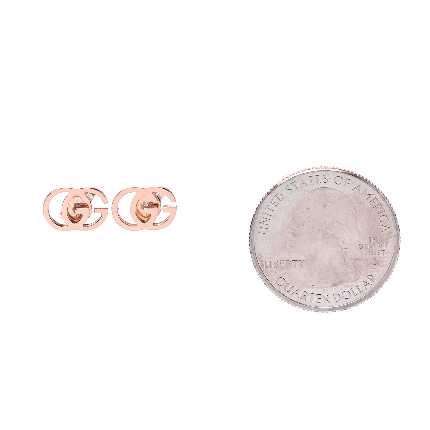 Gucci 18K Yellow Gold GG Tissue Stud Earrings 2 of 5