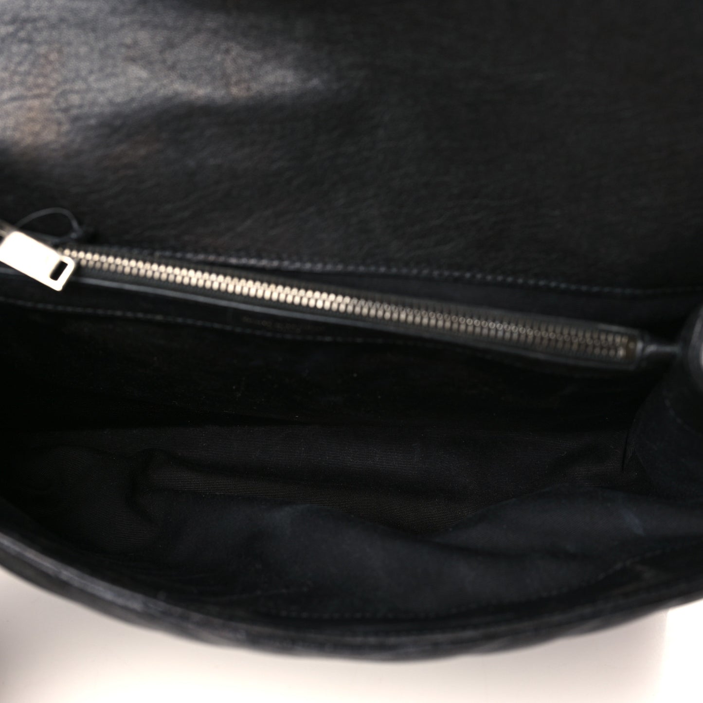 Sheepskin Matelasse Chevron Monogram Large College Satchel Black