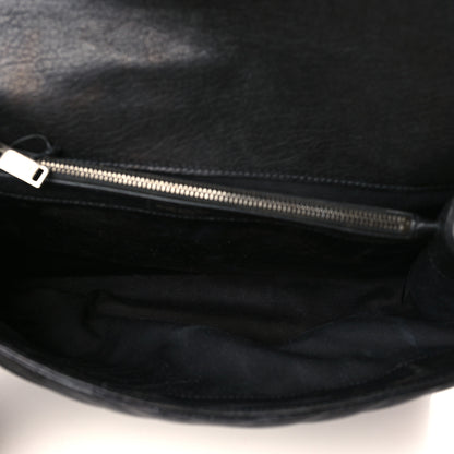 Saint Laurent Sheepskin Matelasse Chevron Monogram Large College Satchel Black 5 of 9