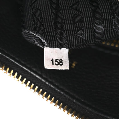 Prada Vitello Phenix Zippered Messenger Hobo Black 7 of 16