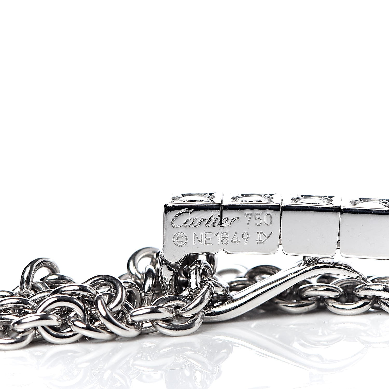 Cartier 18K White Gold Diamond Lanieres Pendant Necklace 4 of 8