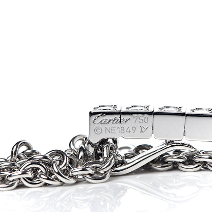 Cartier 18K White Gold Diamond Lanieres Pendant Necklace 4 of 8