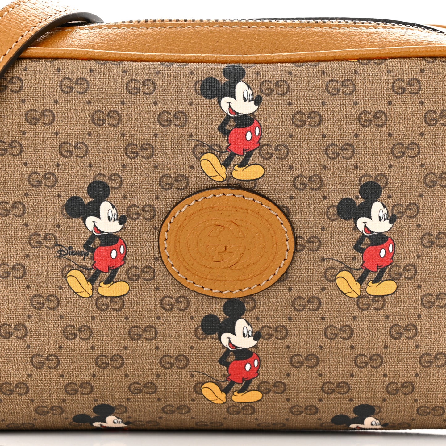 X DISNEY Mini Vintage GG Supreme Monogram Mickey Mouse Shoulder Bag Beige Vintage Sun Oil