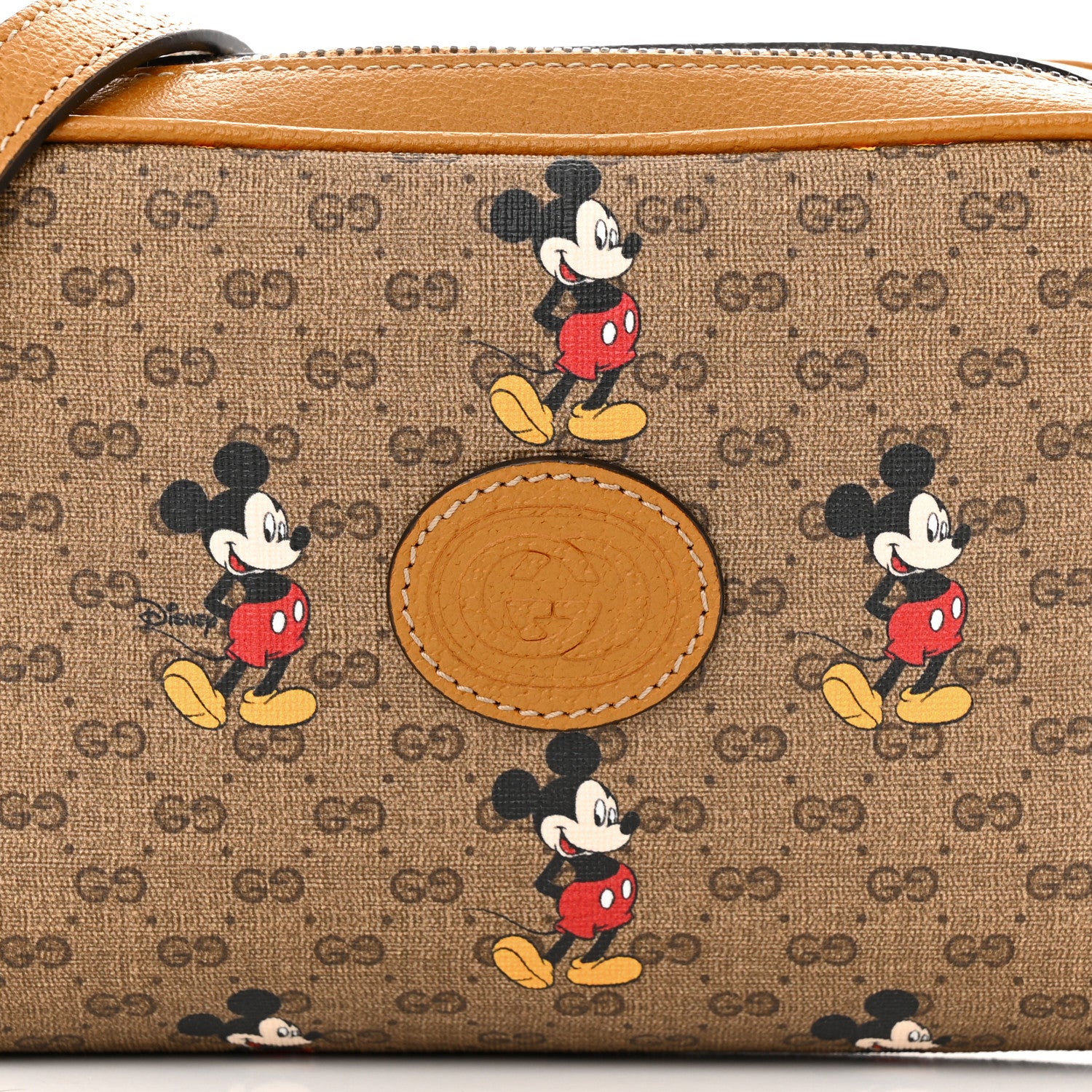 Gucci X DISNEY Mini Vintage GG Supreme Monogram Mickey Mouse Shoulder Bag Beige Vintage Sun Oil 8 of 11