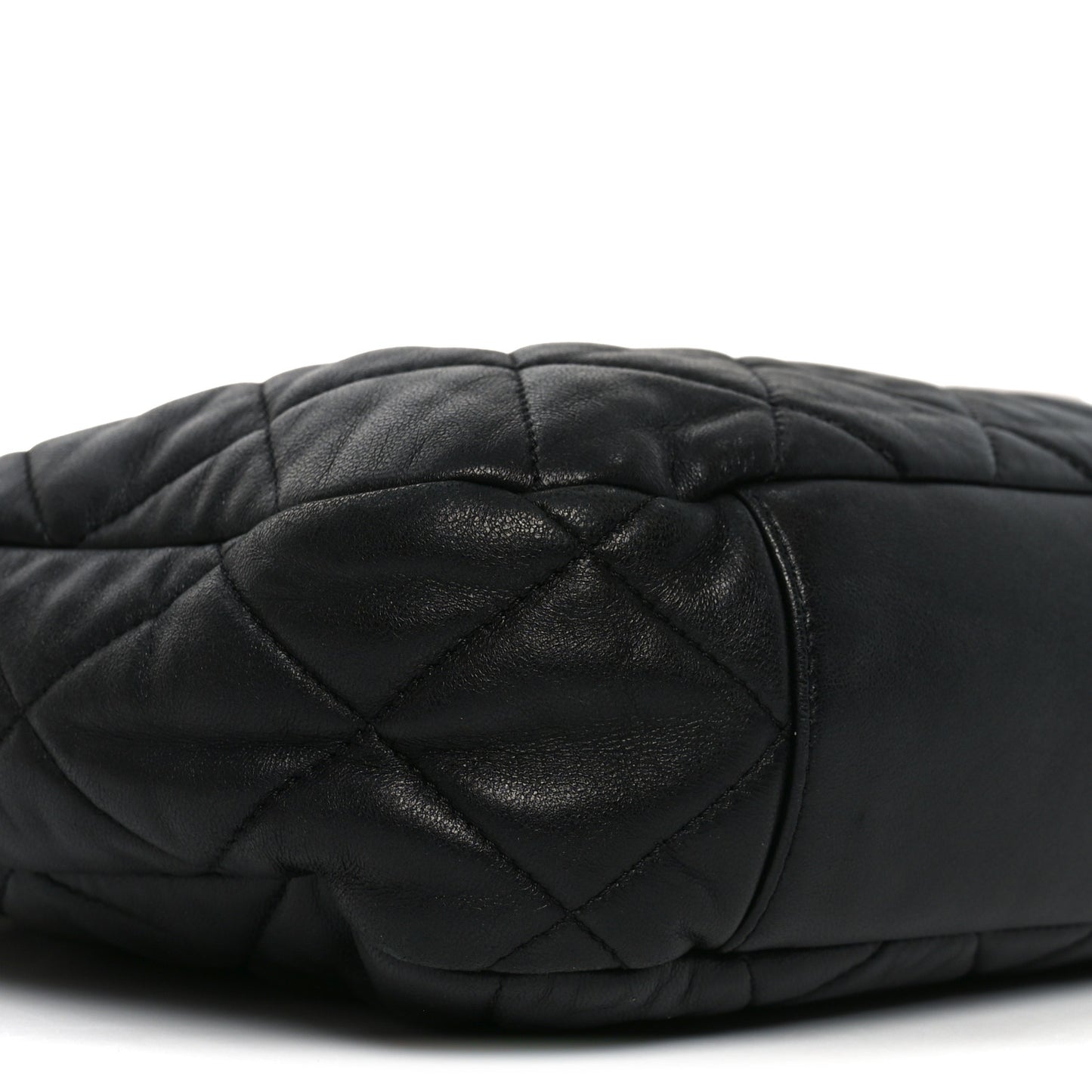 Lambskin Quilted Large CC Funky Town Hobo Black