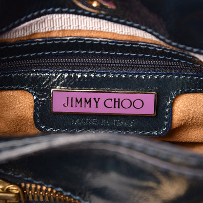 Jimmy Choo Liquid Patent Suede Mahala Blue 6 of 10