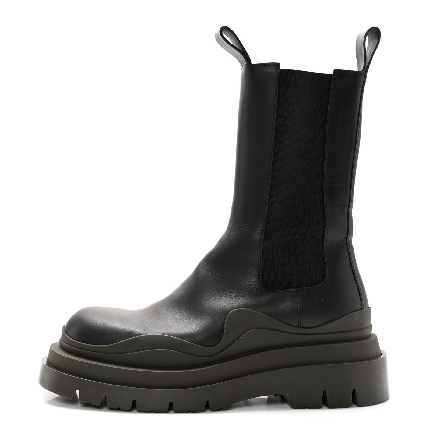 Calfskin The Tire Chelsea Boots 38 Black Camping