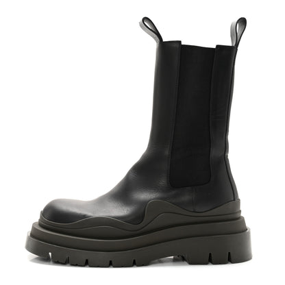 Bottega Veneta Calfskin The Tire Chelsea Boots 38 Black Camping 1 of 16