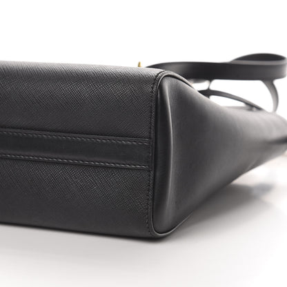 Prada Saffiano Soft Calfskin Small Zippered Tote Black 11 of 12
