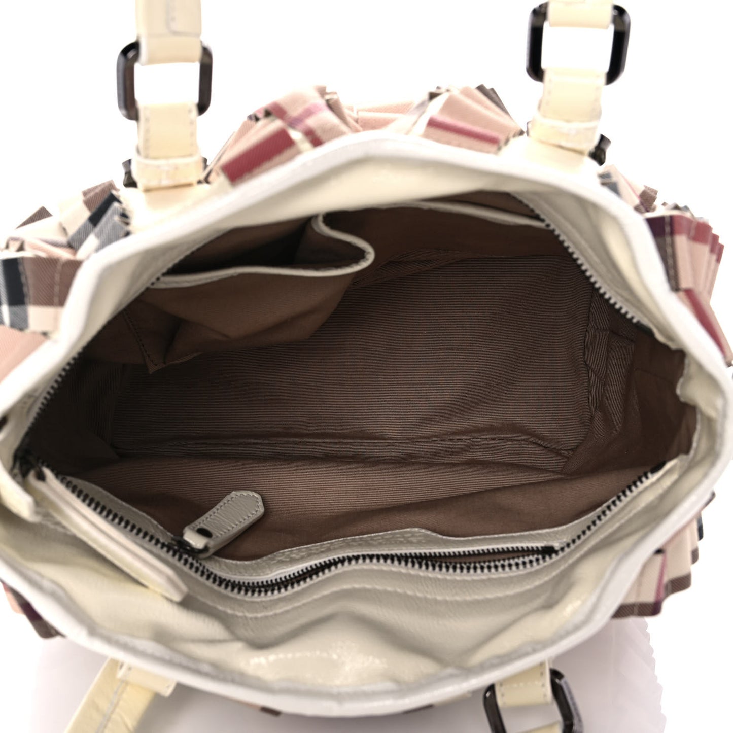 Patent House Check Ruffled Small Lowry White