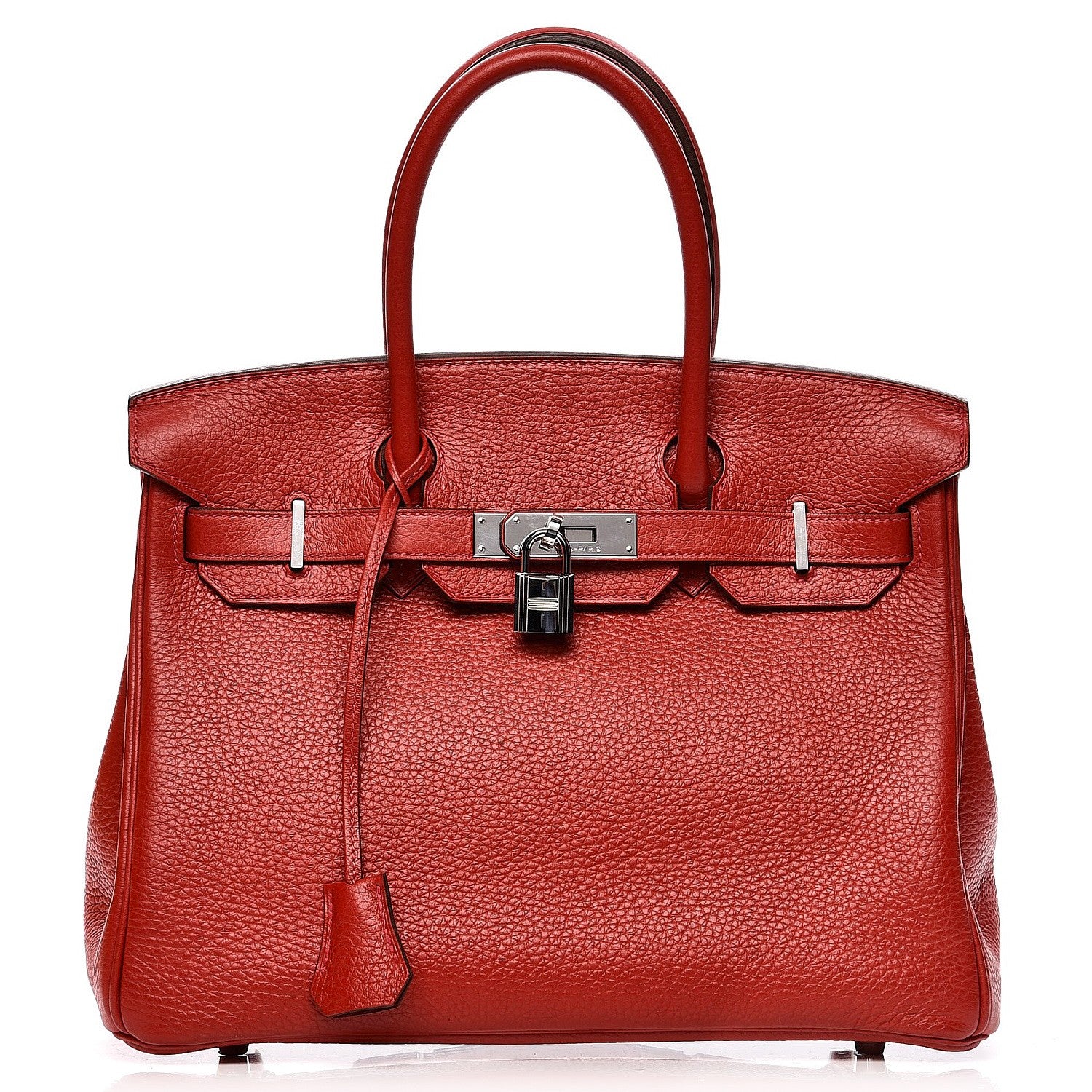 Hermes Taurillon Clemence Birkin 30 Rouge Casaque 1 of 33