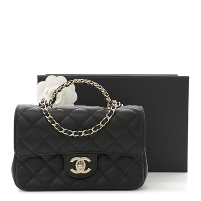 Chanel Lambskin Quilted Mini Crystal Top Handle Rectangular Flap Black 12 of 12