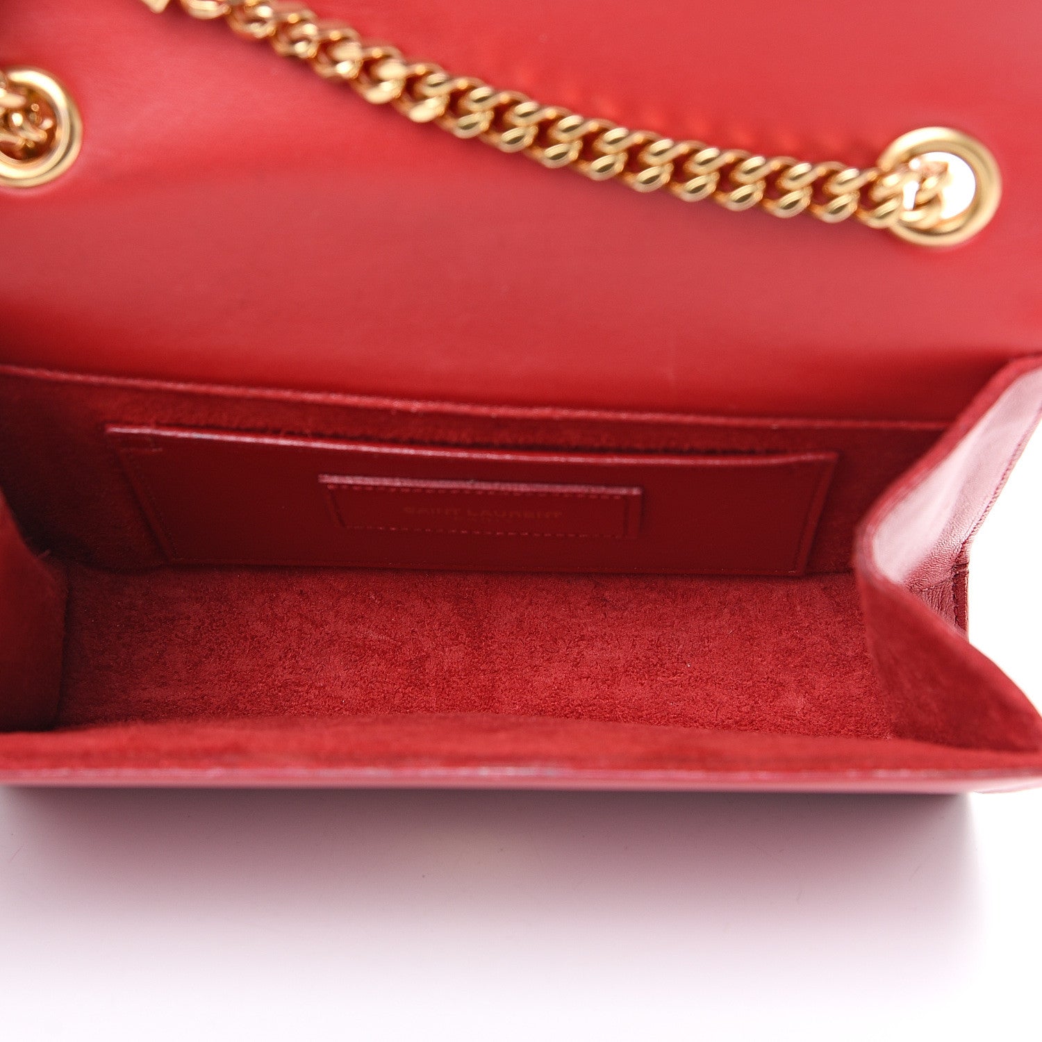 Saint Laurent Calfskin Small Classic Monogram Kate Tassel Satchel Red 4 of 12