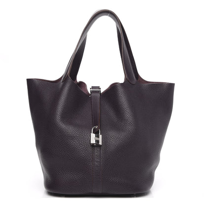 Hermes Taurillon Clemence Picotin Lock 26 GM Raisin 1 of 11